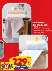 FUSHİA ETNİK DESEN 3'LÜ HAVLU SETİ